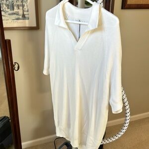 brand new off white buttonless polo from suit supply